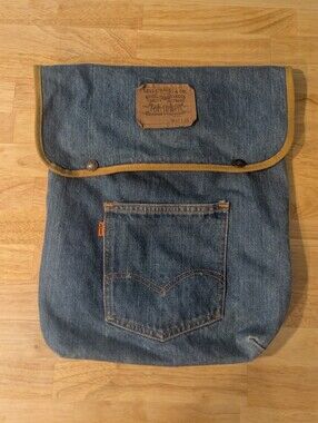 Vintage Levi's Denim Orange Tab Backpack